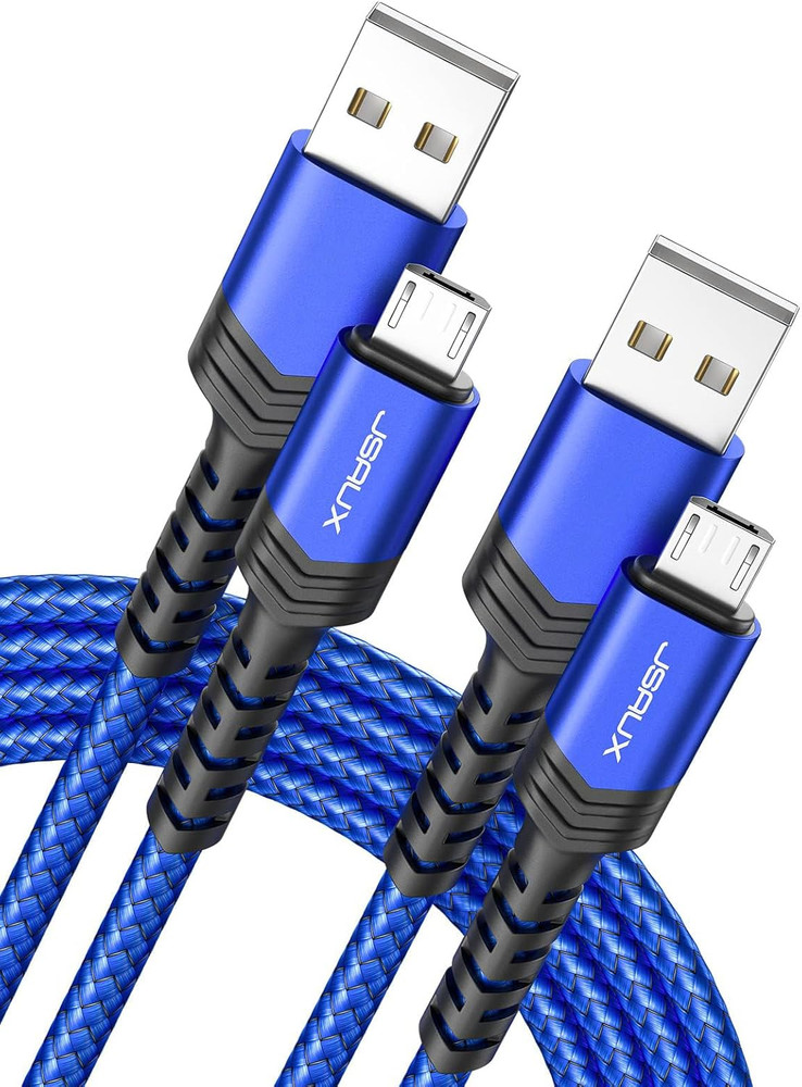 JSAUX Micro USB Cable for Android, (2-Pack 3.3FT+6.6FT) Micro USB Android Charge