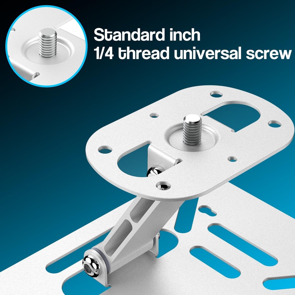 Adjustable Projector Stand with 1/4" Screw, Silver Ceiling Mount for Home Off...