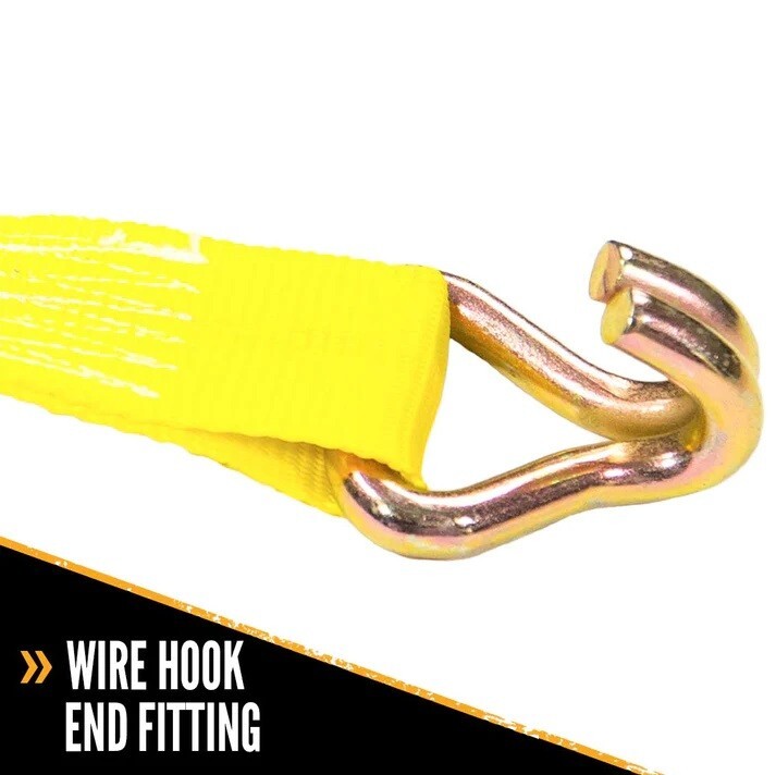 6 pcs - 2" Heavy Duty Double J Wire Hook tie down strap cargo webbing rigging