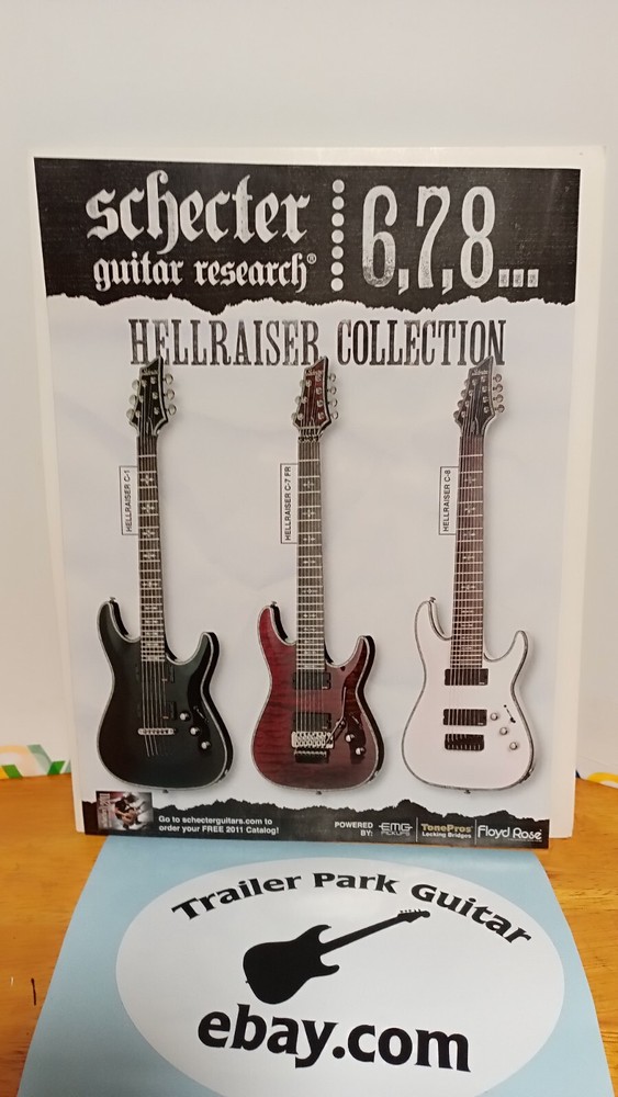 SCHECTER HELLRAISER COLLECTION GUITAR  PRINT AD 11 X 8.5,.
