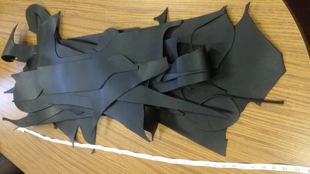 Black Leather Hides - Smaller Pieces priced per pound