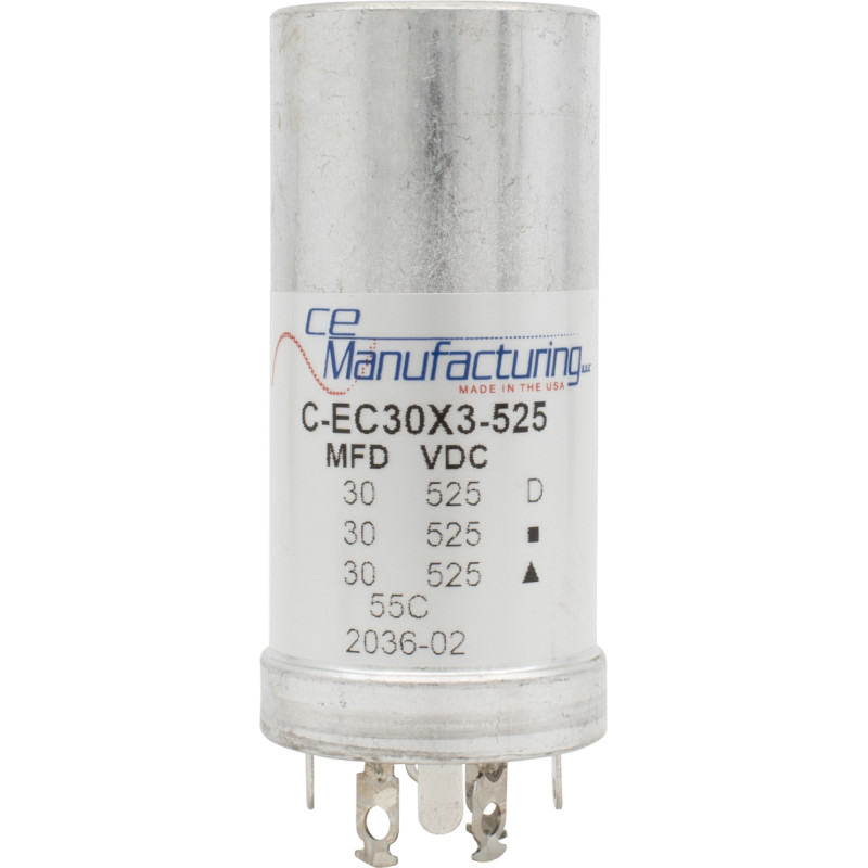 Capacitor, CE Mfg., 525V, 30/30/30 μF