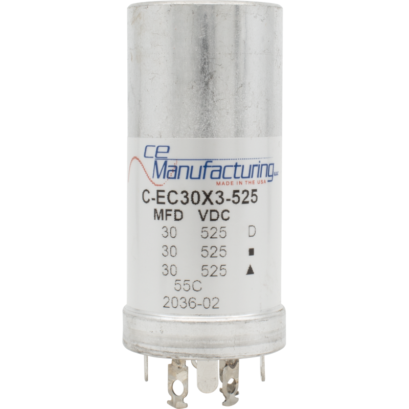 Capacitor, CE Mfg., 525V, 30/30/30 μF