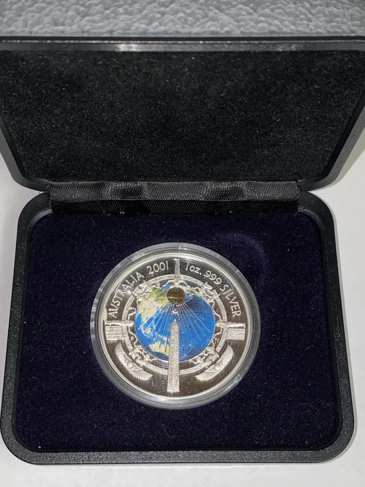 2001 Australia $1 Millenium Colorized Proof Silver Coin w/OGP