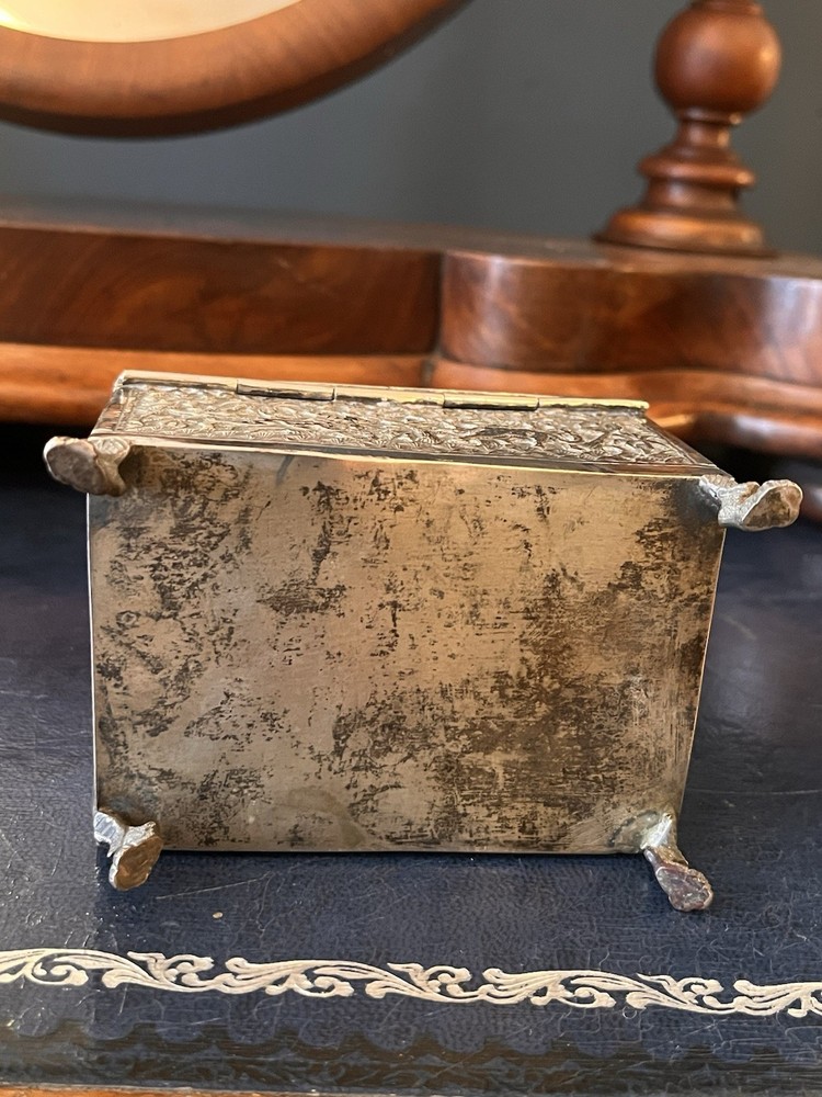 Antique Anglo Indian Unmarked Silver Tea Caddy