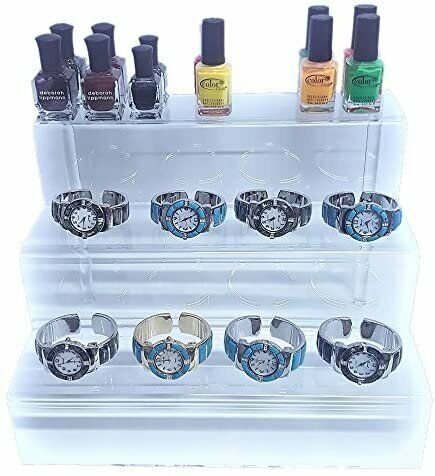888 Display Three-Tier Acrylic Step Display Ultra Clear and Versatile Risers...