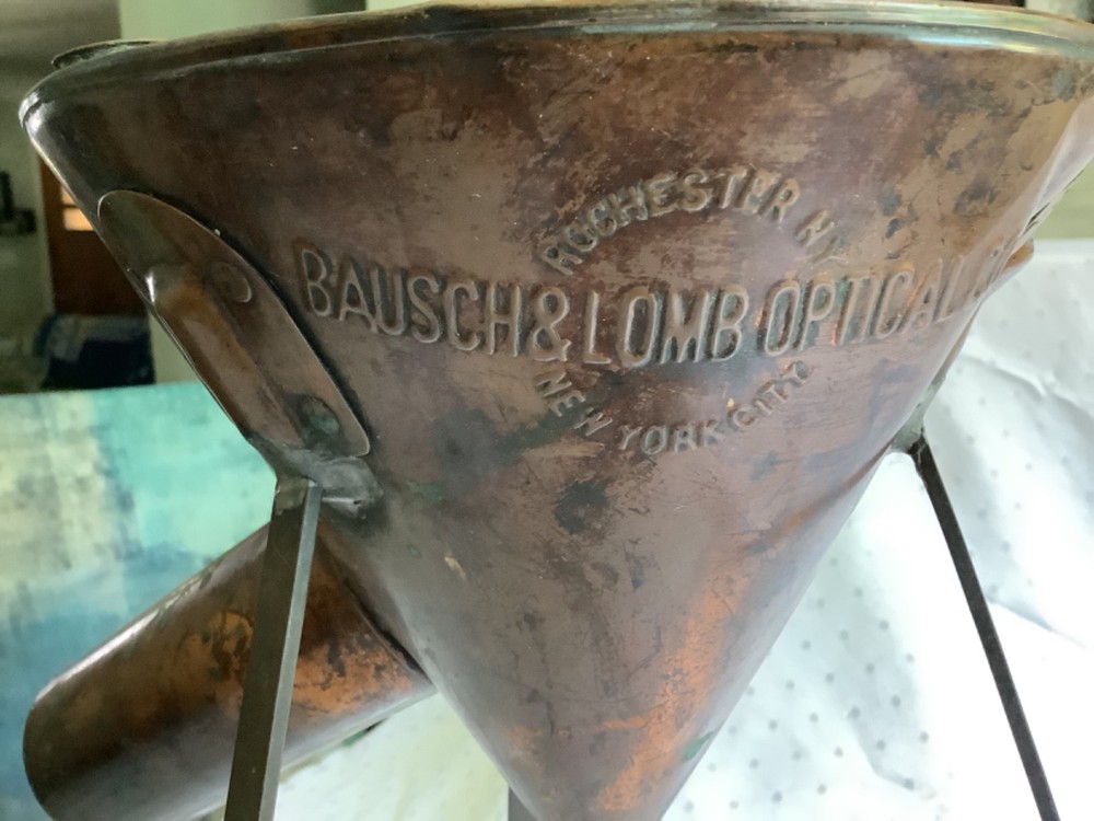 Antique Bausch & Lomb Optical Co. copper jacketed tempering funnel