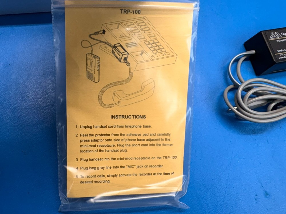 DynaMetric Telephone Recording Pach Adapter TRP-100