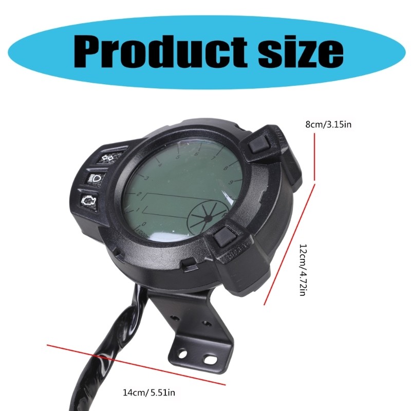 Waterproof Motorcycle LCD Odometer with Adjustable Brightness Display for BWS125