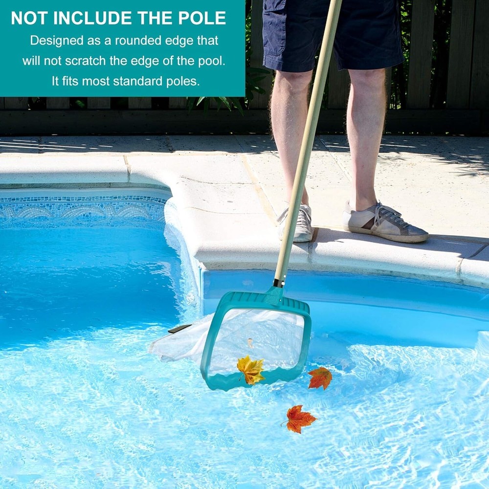 Versatile Heavy Duty Pool Leaf Rake with Universal Pole Holder for Deep Cleaning