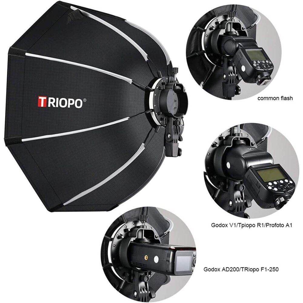TRIOPO 90cm Octagon Foldable SoftBox for Godox Yongnuo Speedlite Flash Light