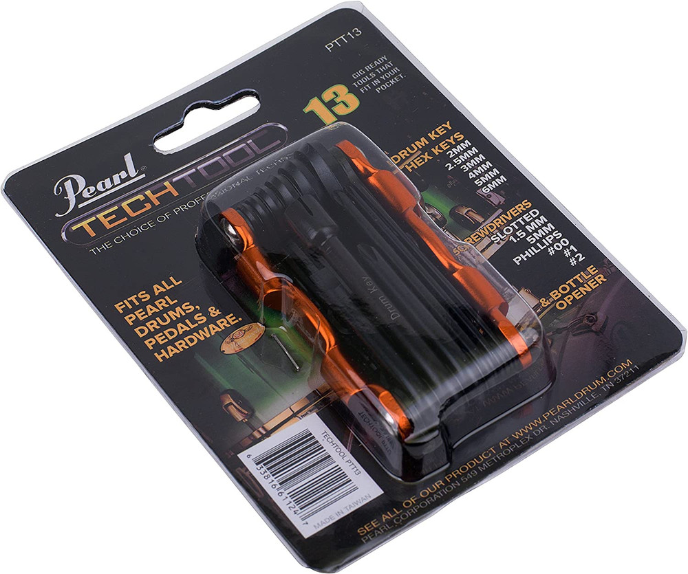 Tech Tool Combination Drum Key and Drum Set Multi-Tool with Five Screwdrivers, S