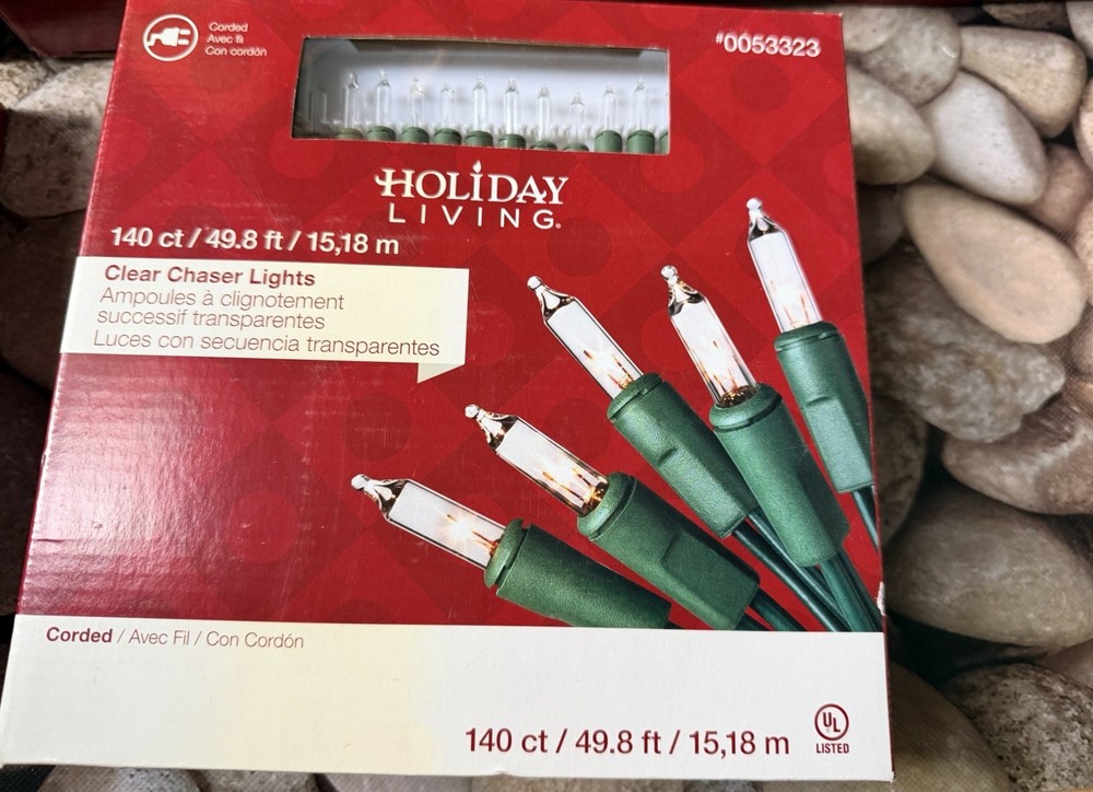 New In Box-clear String Lights-8 FUNCTIONS-140 Count