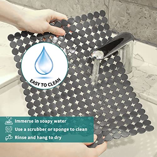 2Pack Kitchen Sink Mat for Stainless Steel/Ceramic Sinks, PVC Eco Solid Gray