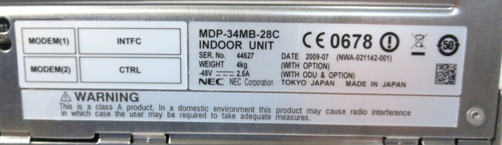 NEC MDP-34MB-28C PASOLINK NEO INDOOR UNIT
