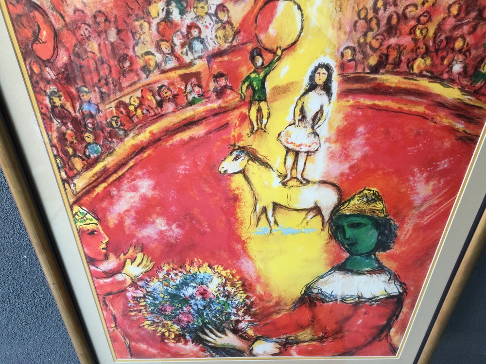 MARC CHAGALL CIRCUS LITHOGRAPH VINTAGE MID CENTURY MODERN EAMES ERA