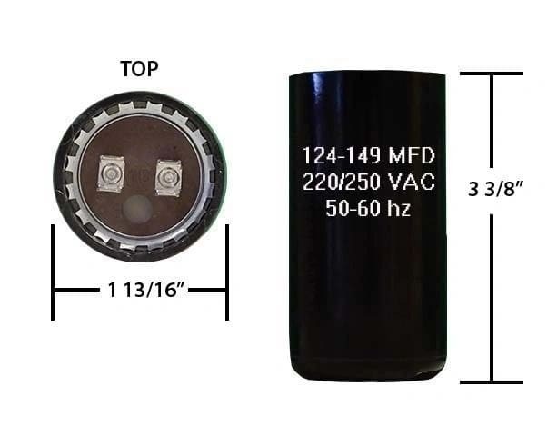 124-149 MFD 250 VAC Motor Start Capacitor