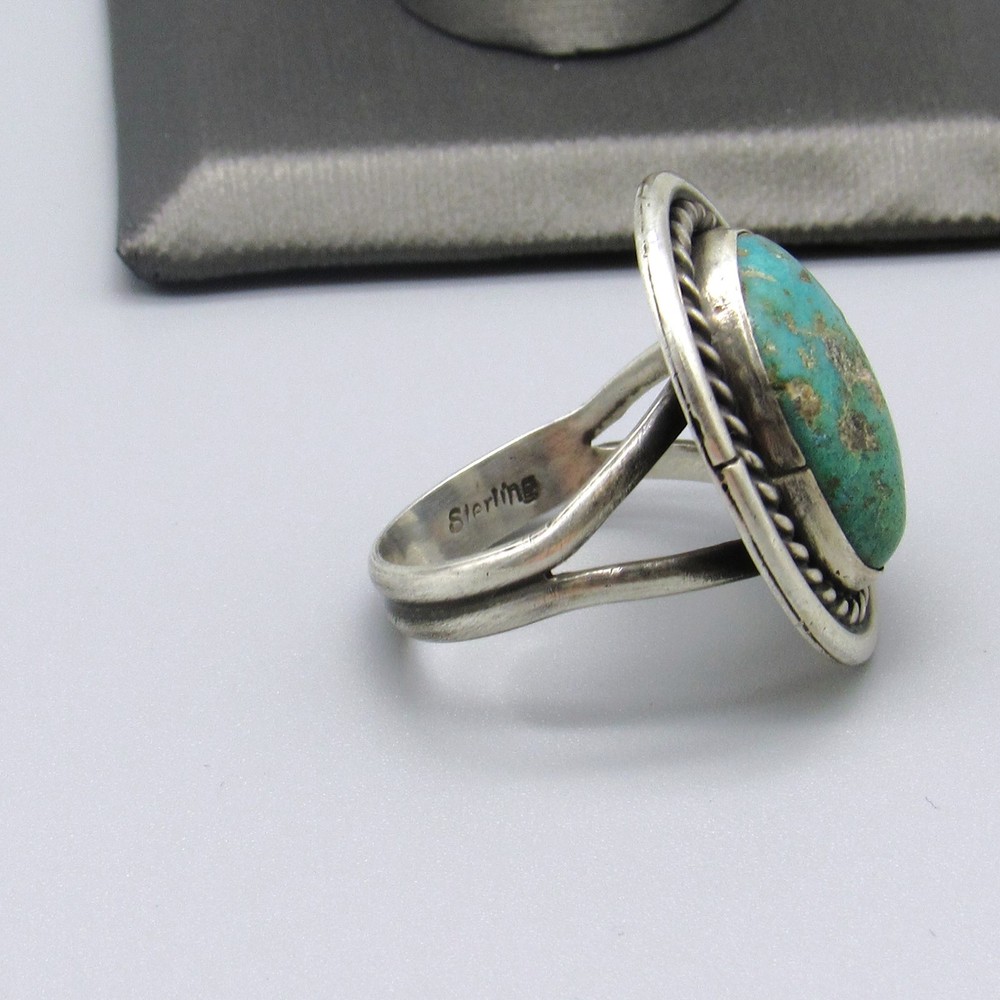 Southwest Sterling Silver Turquoise Ring Size 8.75