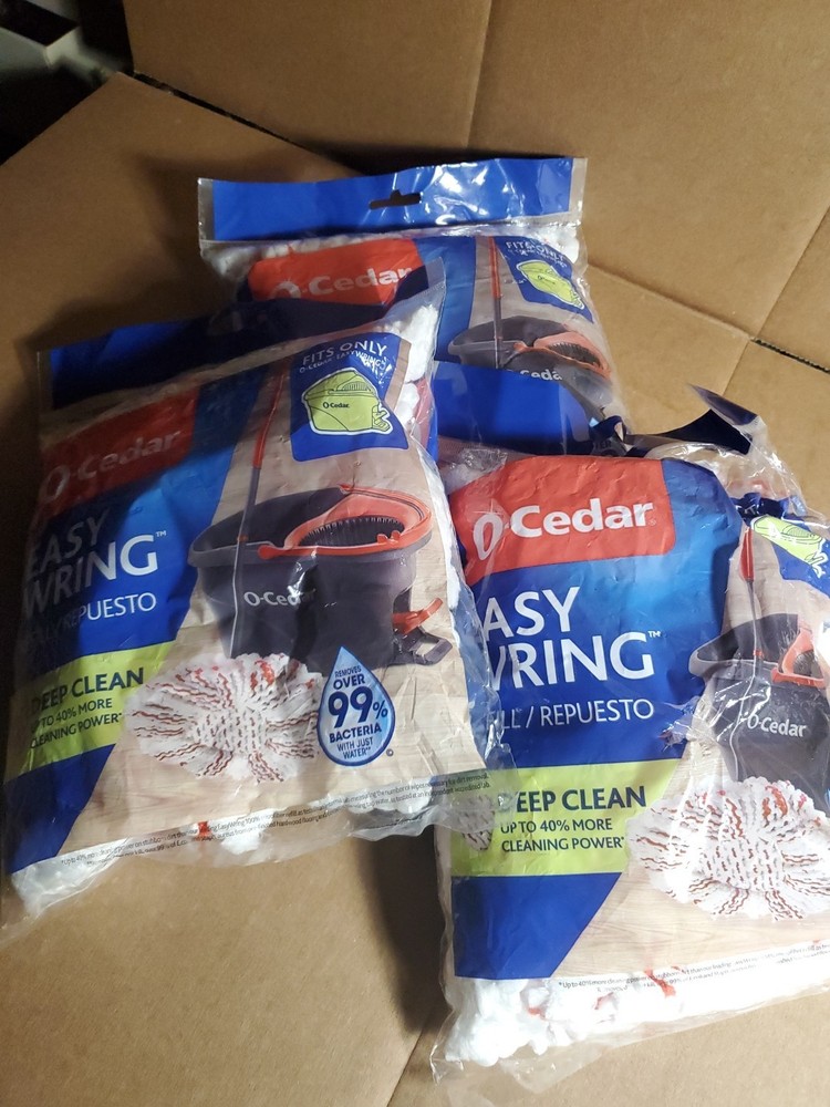 O-Cedar Easy Wring Deep Clean Microfiber Replacement Mop Head Refill Pack Of 3