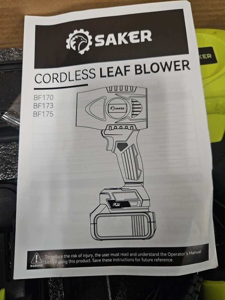 Saker Electric Cordless Leaf Blower with Adjustable Speed, Portable Handheld...