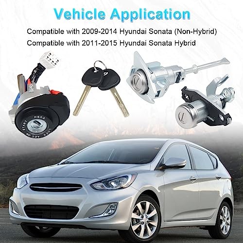 Ignition Switch Lock Cylinder Compatible with 2009-2014 Hyundai Sonata 2011