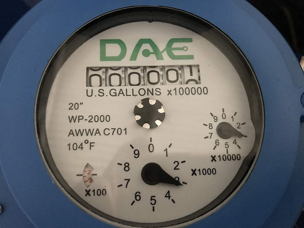 DAE WP-2000P 20" Woltmann Helix Water Meter, Pulse Output, Gallon