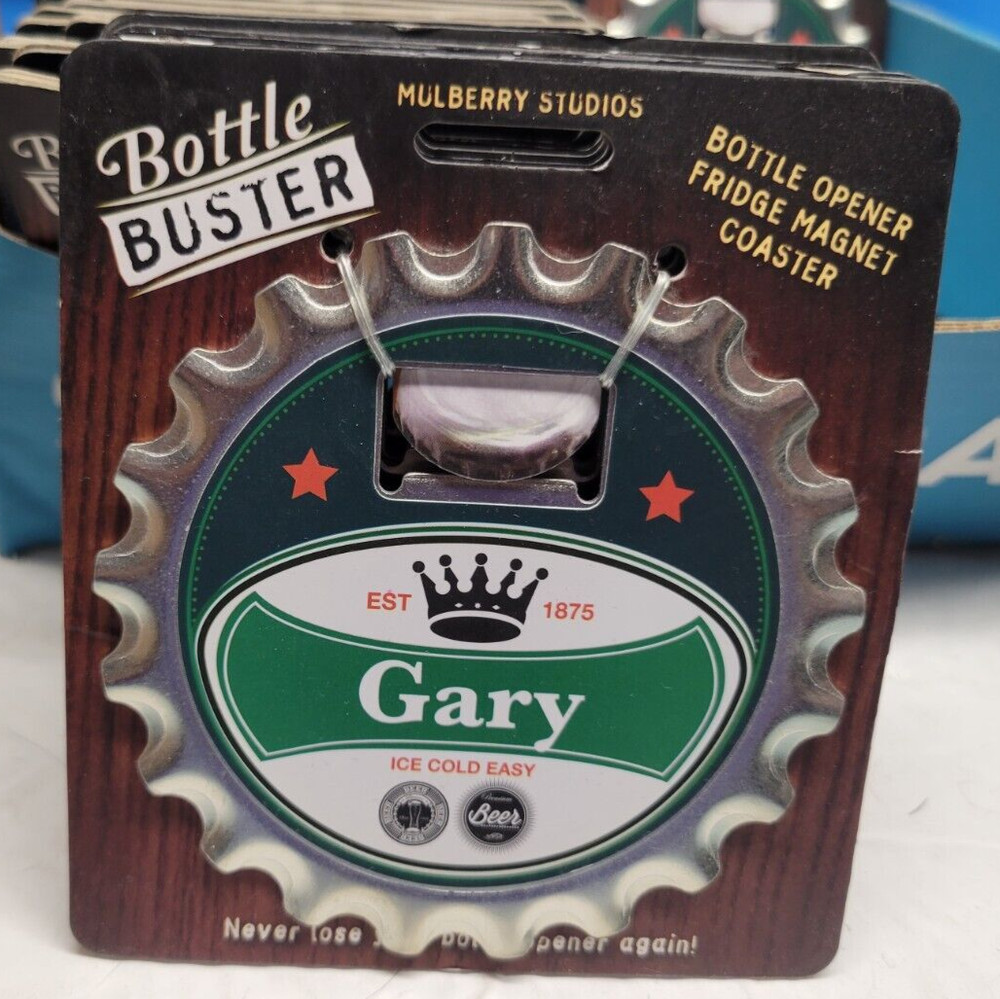 GARY PERSONALIZED MULTI GADGET BOTTLE OPENER MAGNET COASTER NEW - U