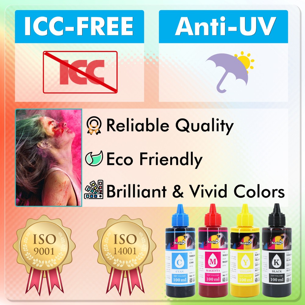 Koala Sublimation Paper and Ink Bundle Starter Kit for Inkjet Printer Transfer