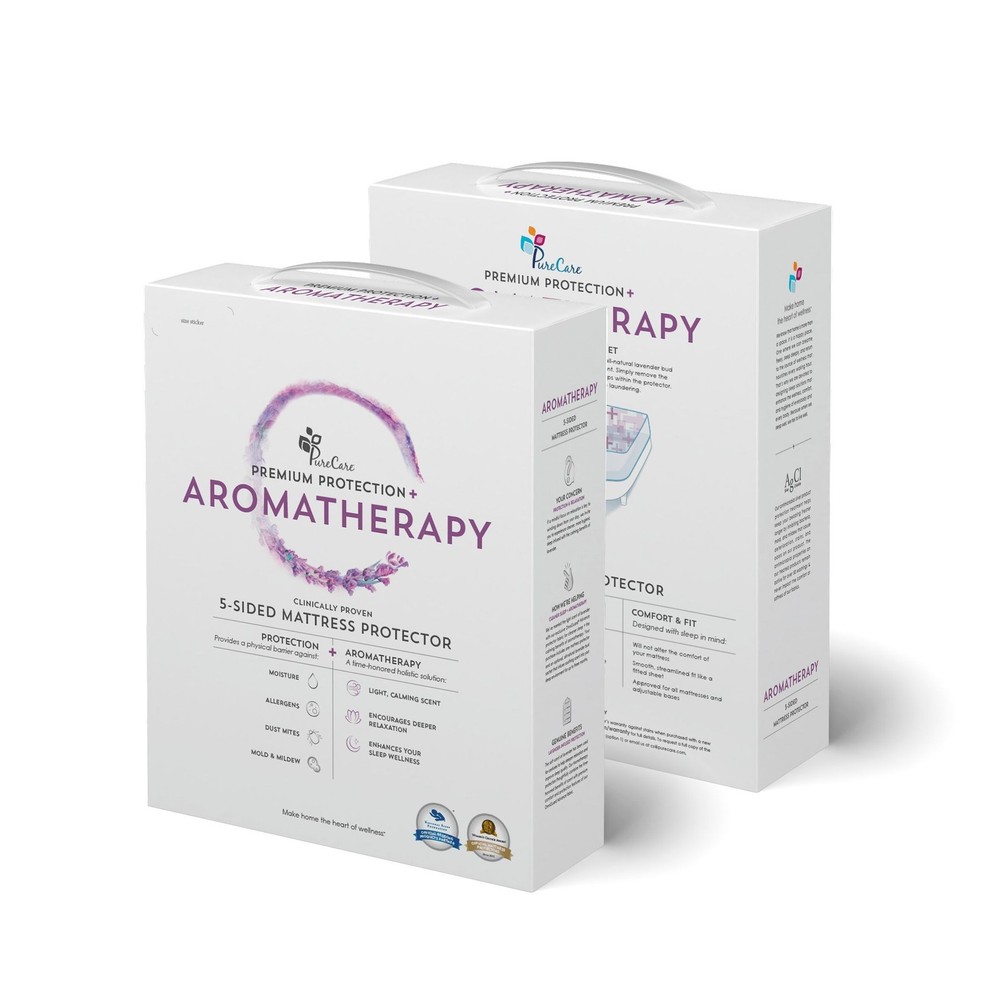 Purecare Aromatherapy 5-Sided Advanced Fabric Mattress White Protector