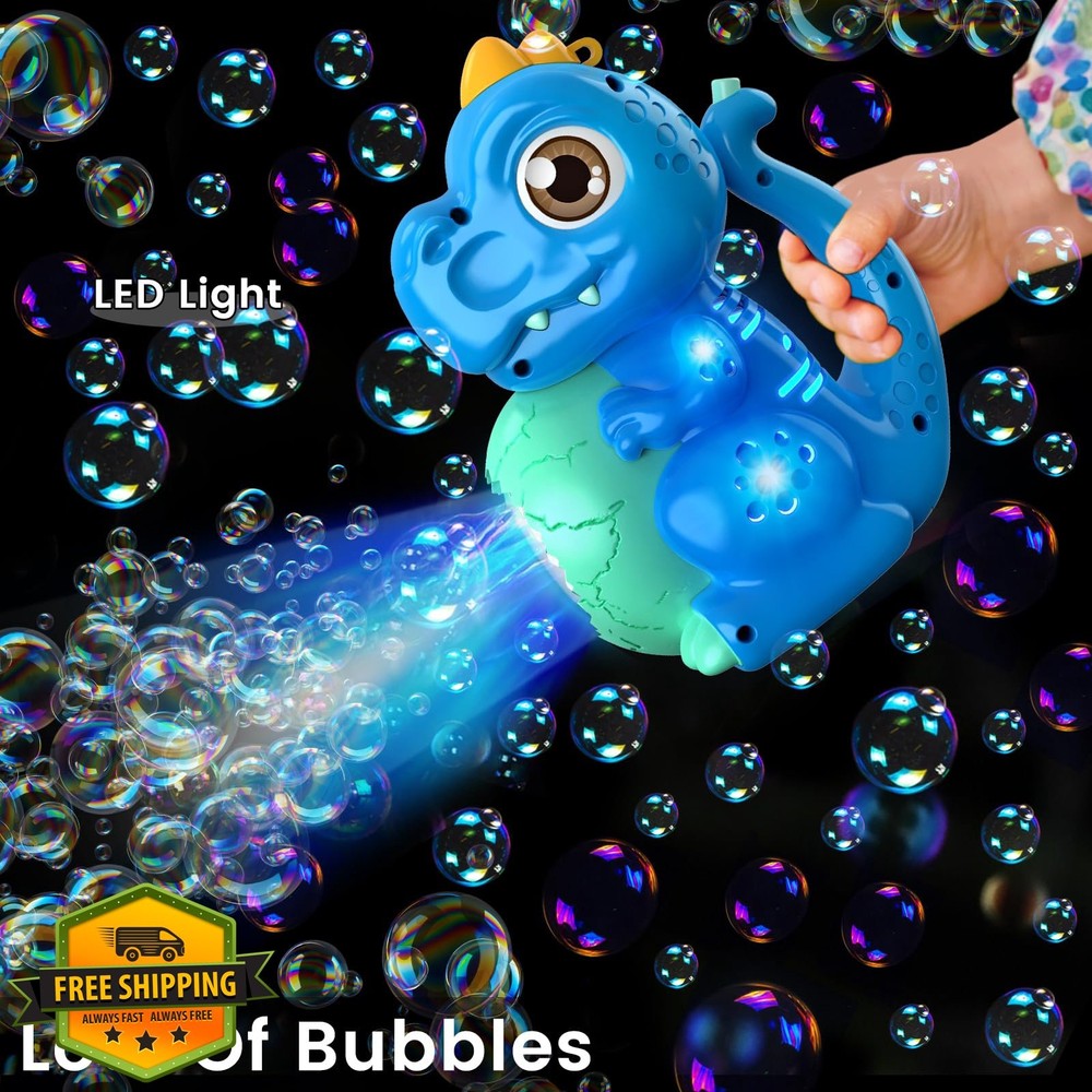 Dinosaur Bubble Machine Toy Toddler Battery Operated Bubble Solution