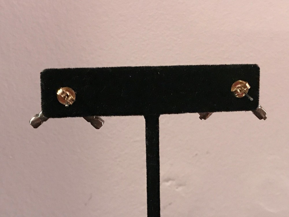 Vintage Rhinestone Stud Pierced 'V' Shaped Earrings