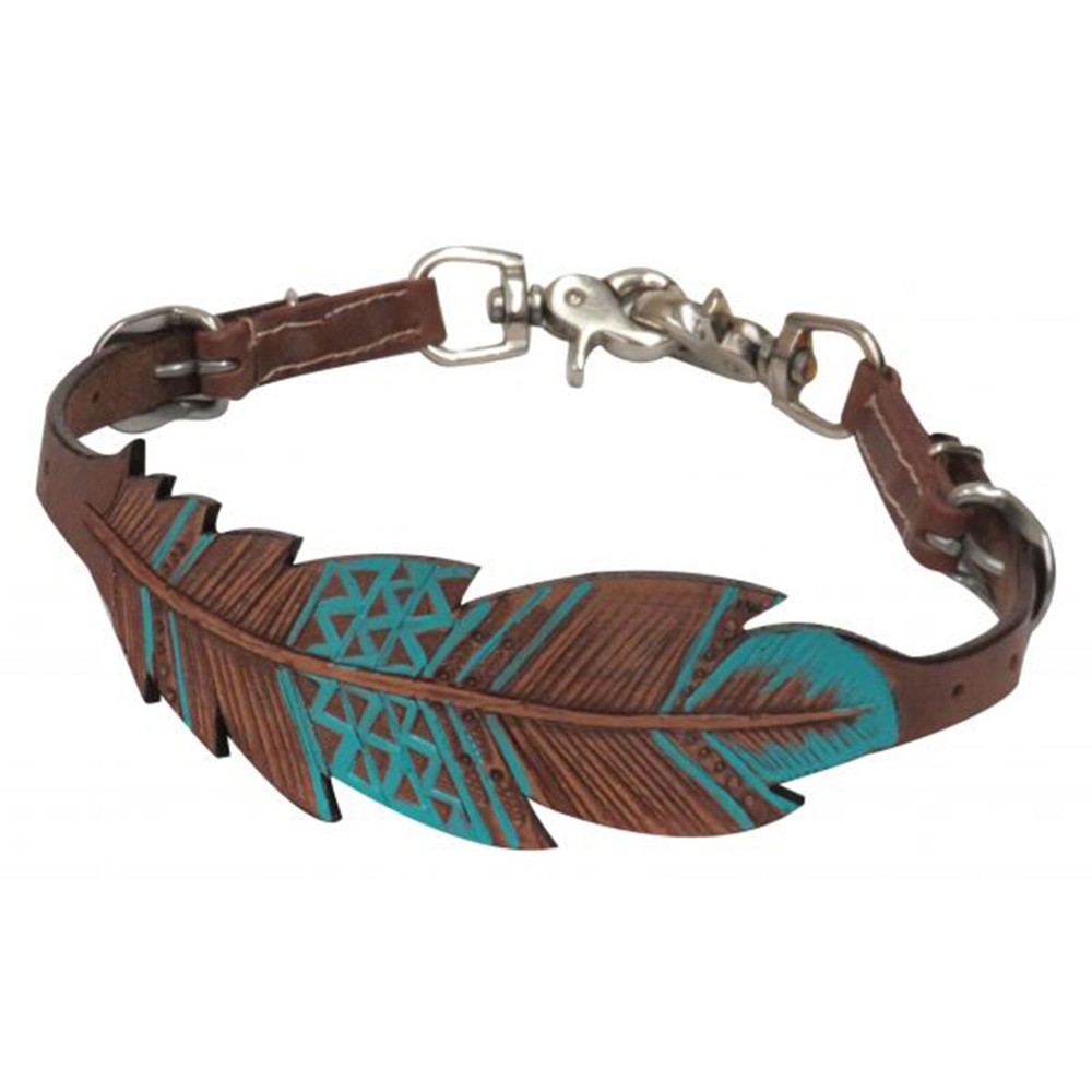 Pony Sized Cut-Out Hand Painted Feather Wither Strap