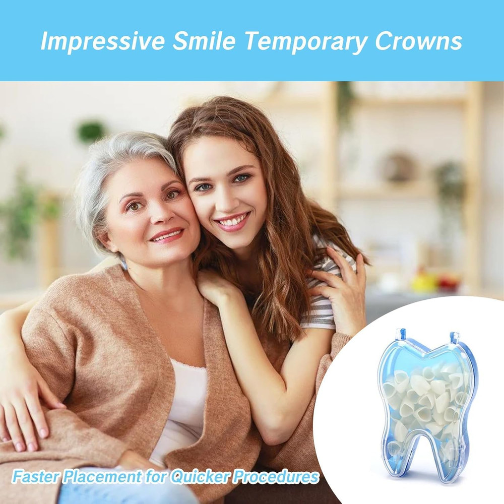 Tooth Caps for Broken Tooth Mixed Sizes Dental Temporary Crown Kit Front Cap