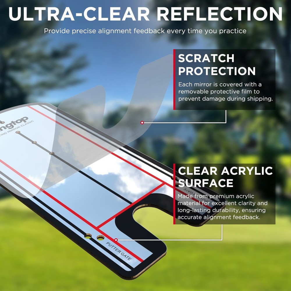 KINGTOP Classic Golf Putting Alignment Mirror, Mirror