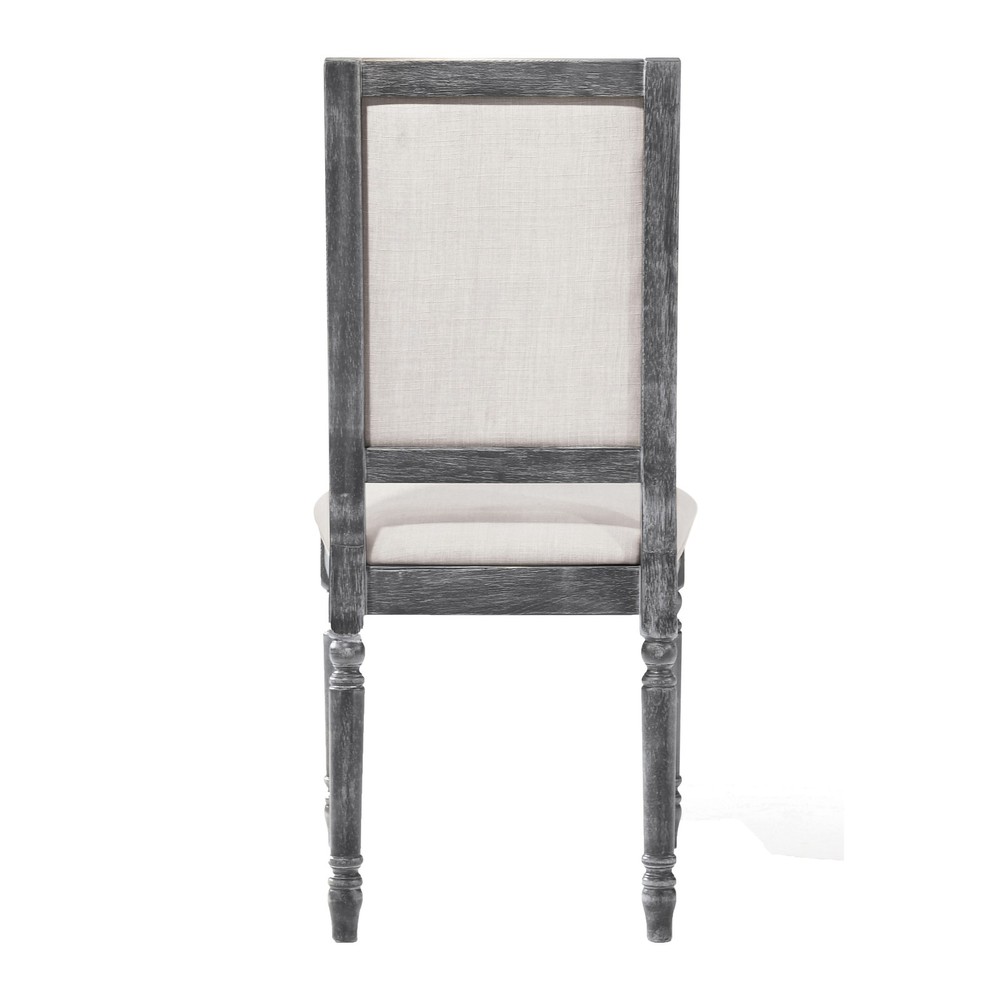 Cream and Weathered Grey Open Back Side Chairs