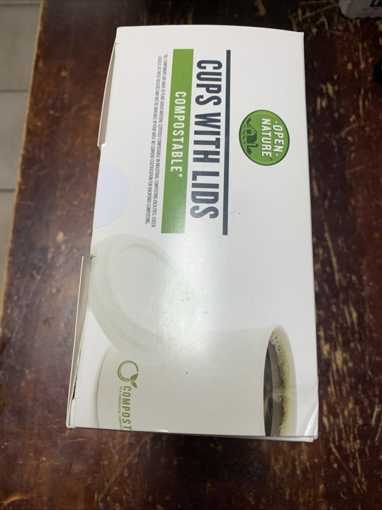 New Sealed Open Nature Cups with Lids Compostable