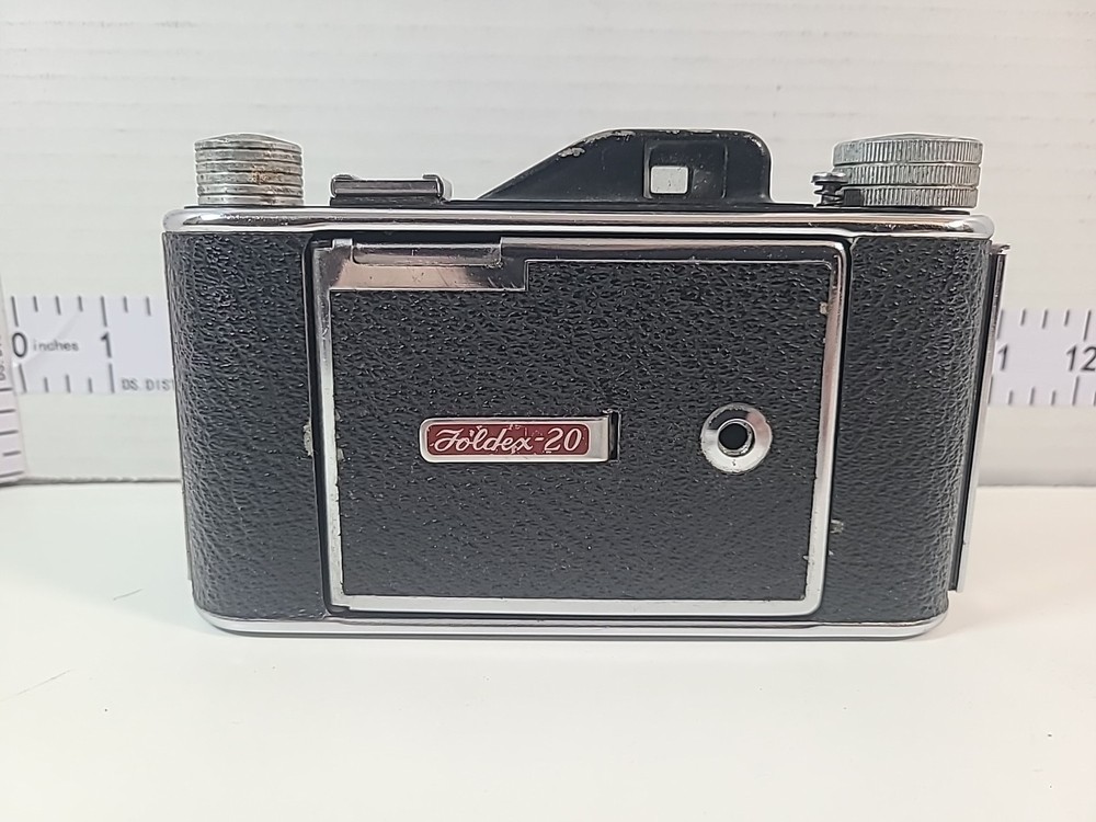Vintage Foldex 20 Camera With Brown Leather Case