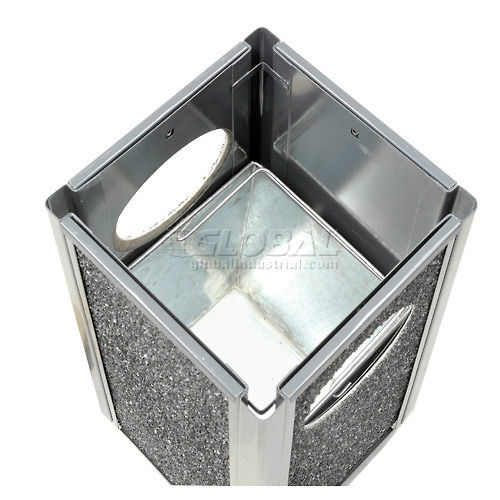 Stone Panel Trash Sand Urn 10-1/4" Square X 24"H Gray