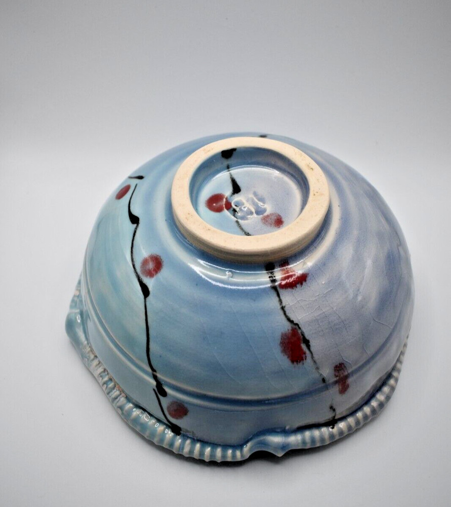 Hand Painted Cherry Blossom Pottery - Freeform Bowl