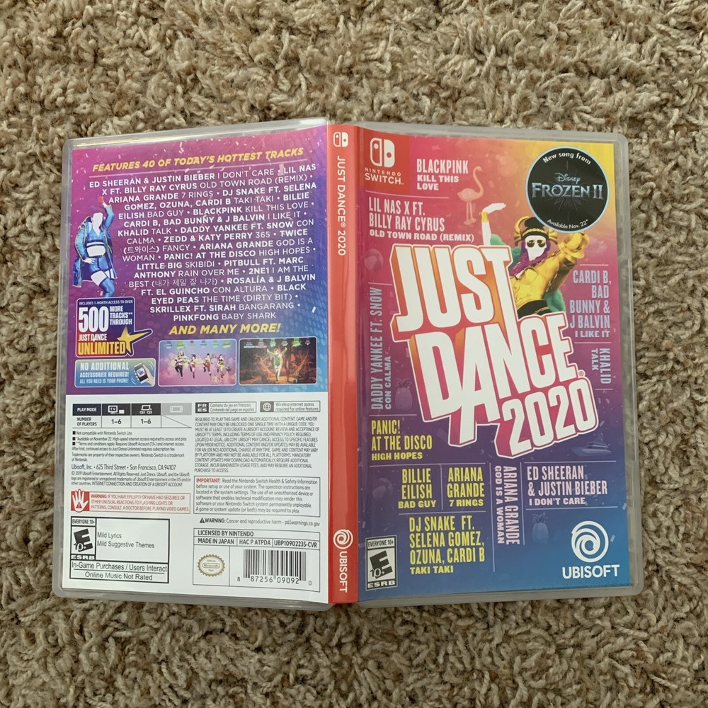 Empty Replacement Case & Artwork ONLY! Just Dance 2020 - Nintendo Switch
