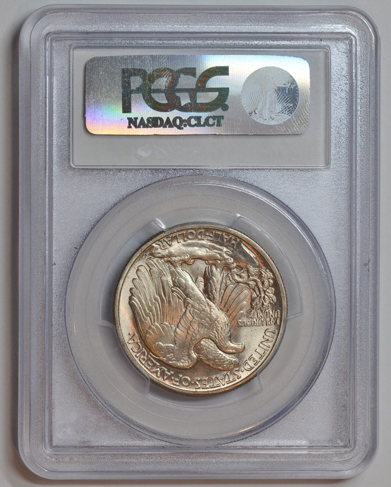 1945 Walking Liberty Half Dollar, PCGS MS64, Light Obverse Toning, C7093