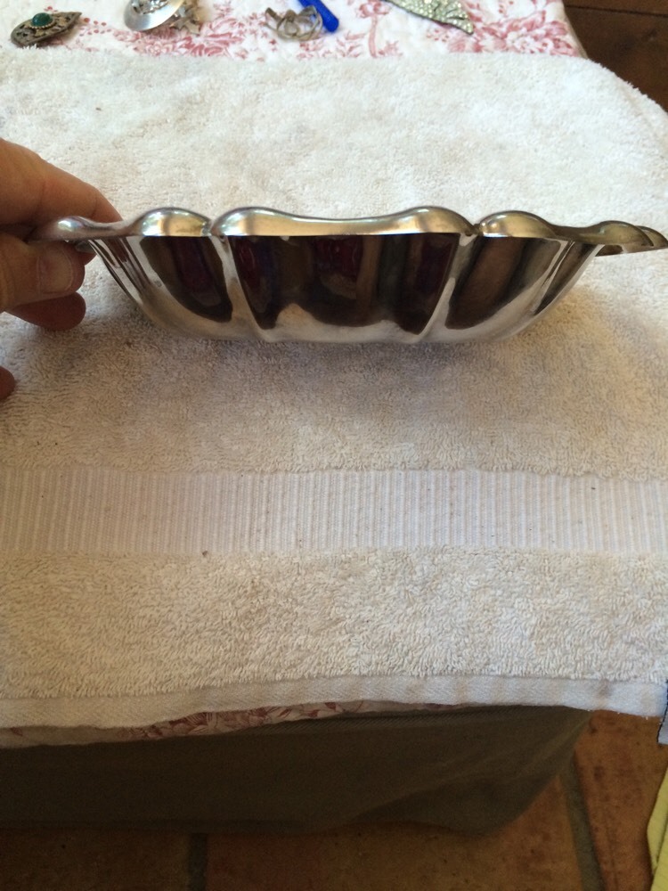 Silver Plate 8" Fluted Dish Marked "Italy"