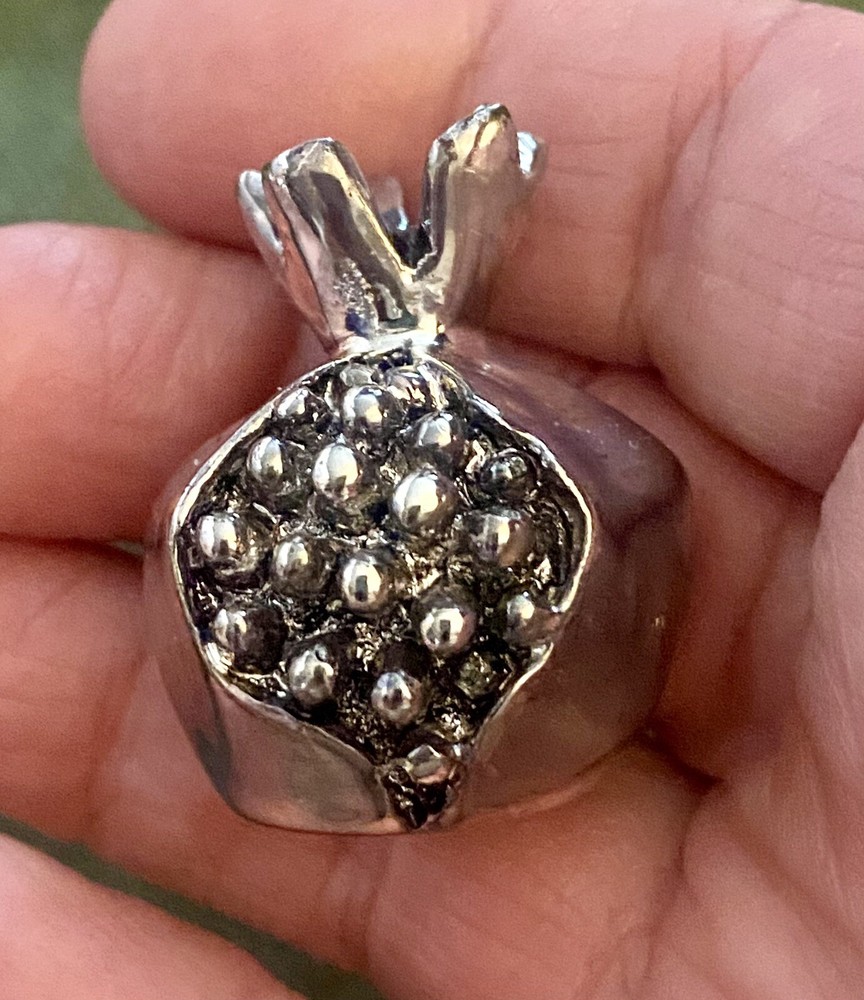 Sterling Silver Electroform Pomegranate Figurine