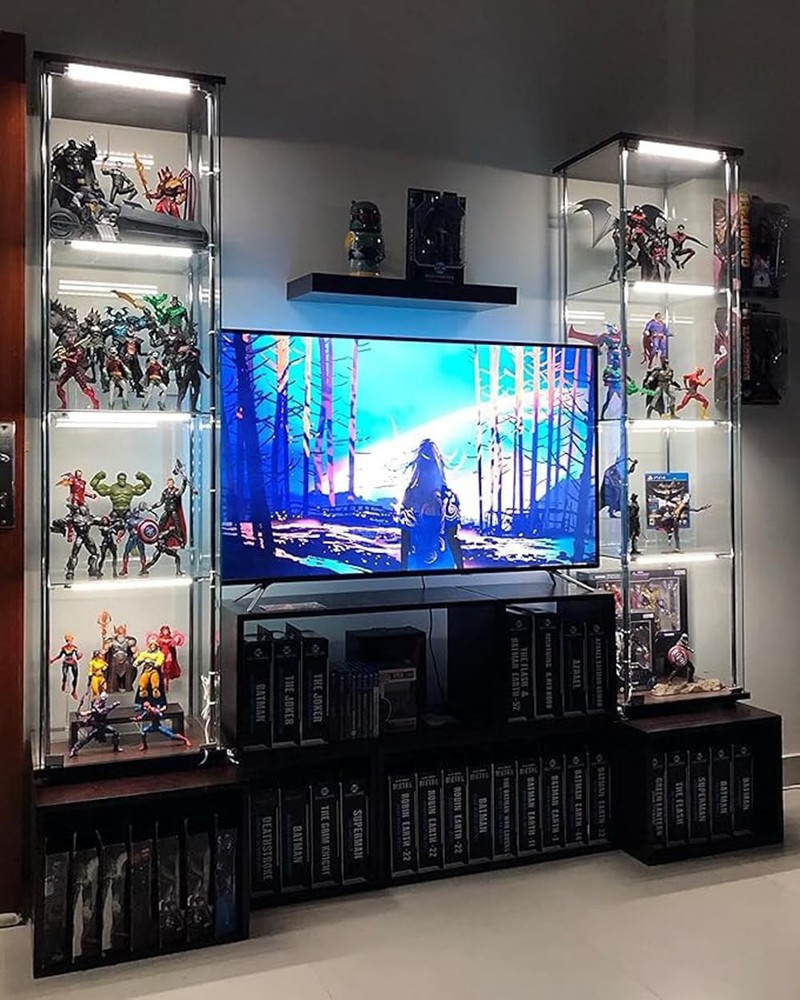 LED Display Lights, (4) Strip Light Bars for Display Case Shelf Showcase Bookshe