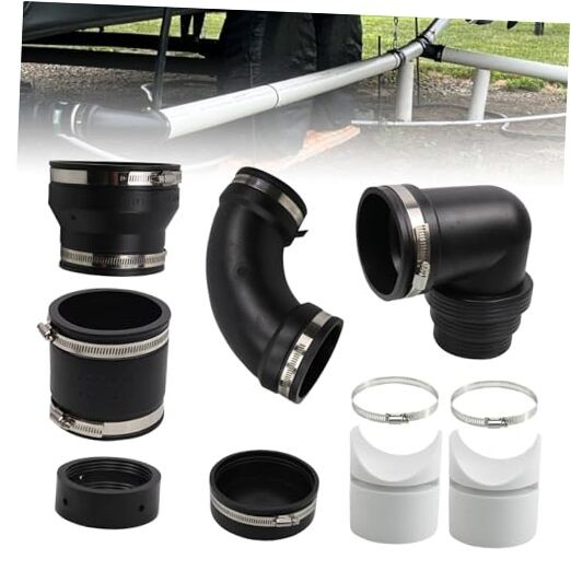 RV and Camper Sewer Waste Plumbing Connection System Kit Compatible with 3"