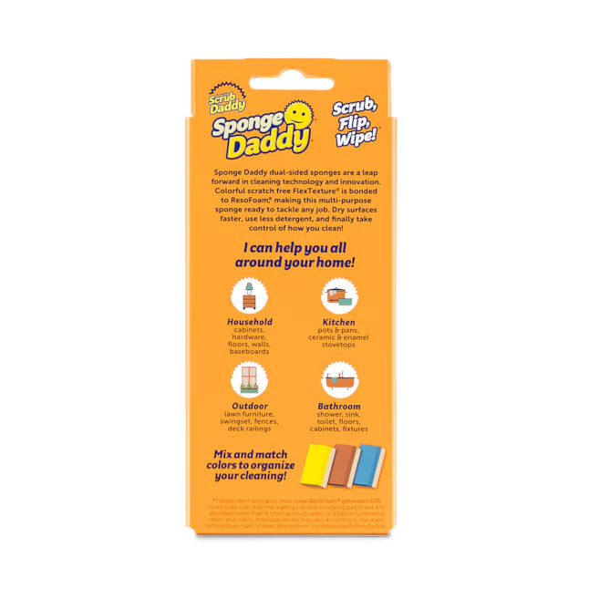 Scrub Daddy Sponge Daddy Cellulose Sponge with scouring pad 3 -Pack