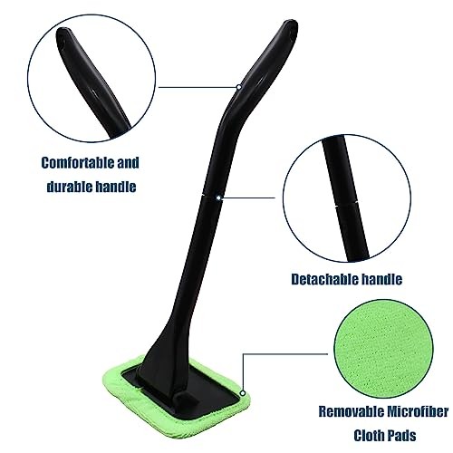Car Window Cleaner Kit Windshield Cleaning Tool with Extendable Long Handle