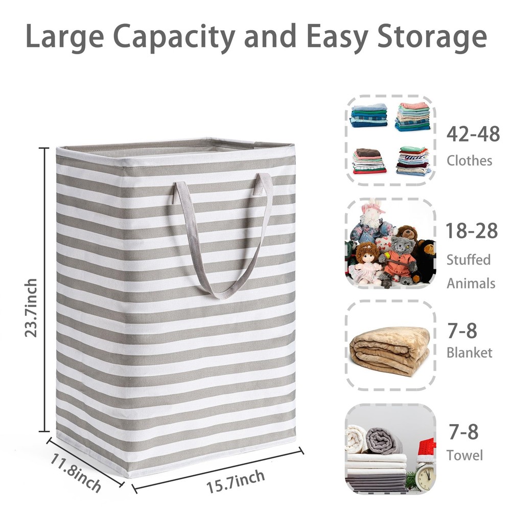 2-Pack Large Laundry Basket,Waterproof Freestanding Laundry Hamper,Collapsibl...