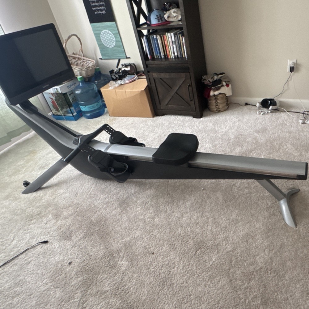 Hydrow Rowing Machine Touchscreen Magnetic Resistance Adjustable Footrests Gray