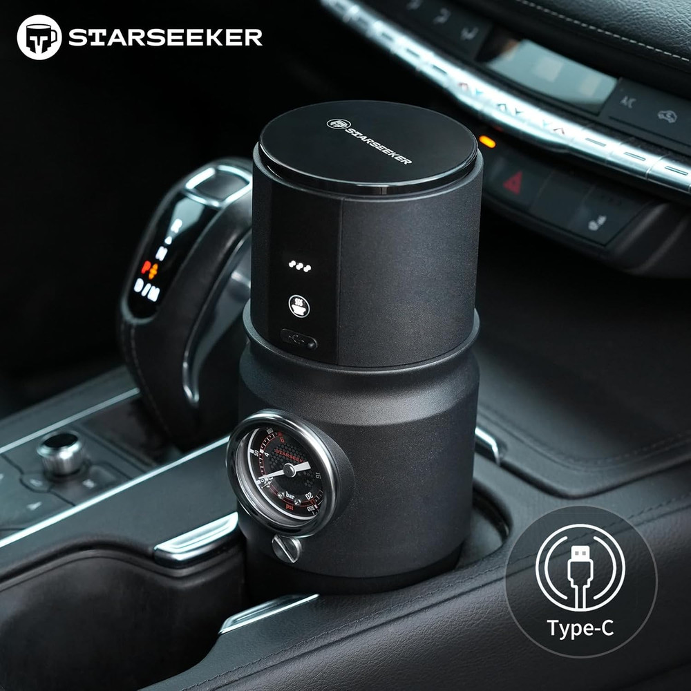 Super58 Portable Espresso Maker - USB-C, Adjustable Pressure, Black